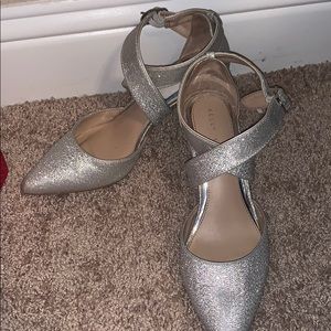 Sliver sparkling heels